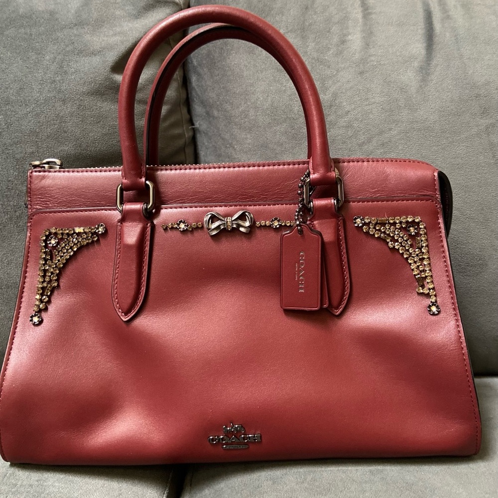 Coach Selena Gomez Like New Burgundy Rivet Purse